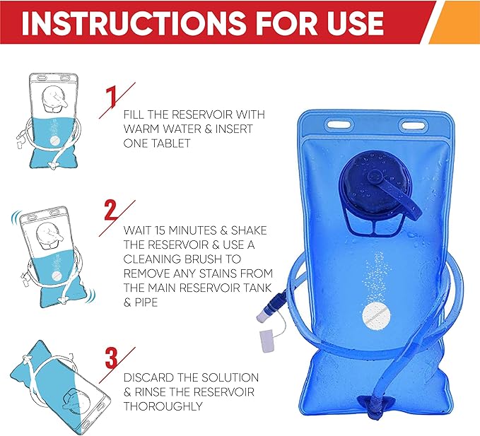 Hydration Backpack Cleaning Tablets - (36 Tablets) Great for Reservoir Pack or Hydration Bladder Kit