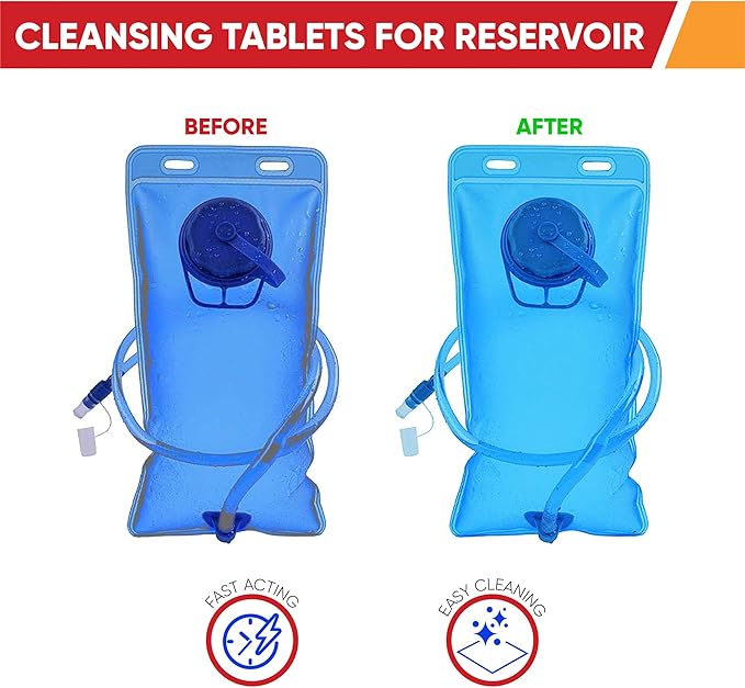 Hydration Backpack Cleaning Tablets - (36 Tablets) Great for Reservoir Pack or Hydration Bladder Kit