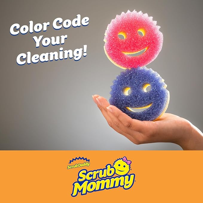 Scrub Daddy Scrub Mommy Sponges - Dish Scrubber + Non-Scratch Cleaning Sponges Kitchen, Bathroom + Multi-Surface