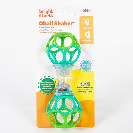 Bright Starts Oball Shaker Rattle Toy, Ages Newborn Plus