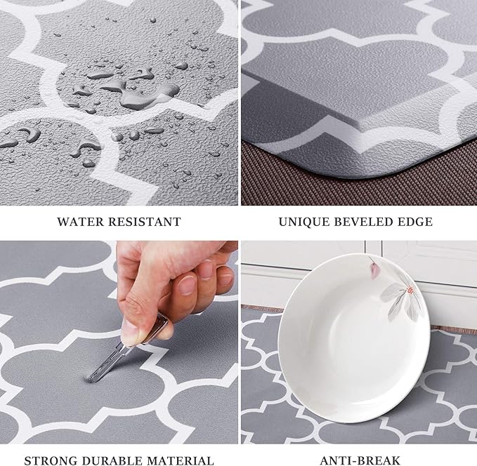 WISELIFE Kitchen Mat and Rugs Cushioned Anti-Fatigue,17.3"x 28",Non Slip Waterproof,Ergonomic Comfort Mat for Kitchen