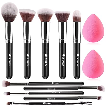 BEAKEY Makeup Brushes Set, Professional Foundation Eyeshadow Concealer Blush Powder Bronzer Applicator,