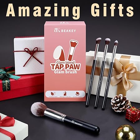 BEAKEY Makeup Brushes Set, Professional Foundation Eyeshadow Concealer Blush Powder Bronzer Applicator,