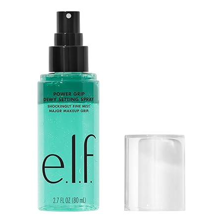 e.l.f. Power Grip Dewy Setting Spray, Ultra Fine Mist Made With Hyaluronic Acid