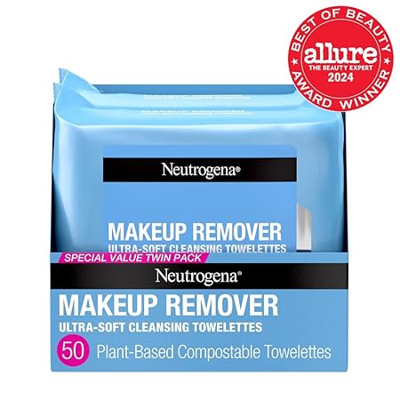 Neutrogena Makeup Remover Wipes, Daily Facial Cleanser Towelettes