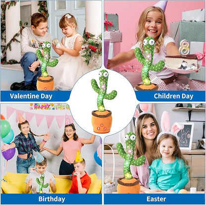 Dancing Talking Cactus Toy for Baby Toddler, Boys Girls Gifts Singing Mimicking Cactus Toy Recording Repeating What You Say Cactus Baby Toy with 120 English Songs