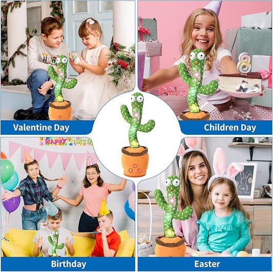 Dancing Talking Cactus Toy for Baby Toddler, Boys Girls Gifts Singing Mimicking Cactus Toy Recording Repeating What You Say Cactus Baby Toy with 120 English Songs