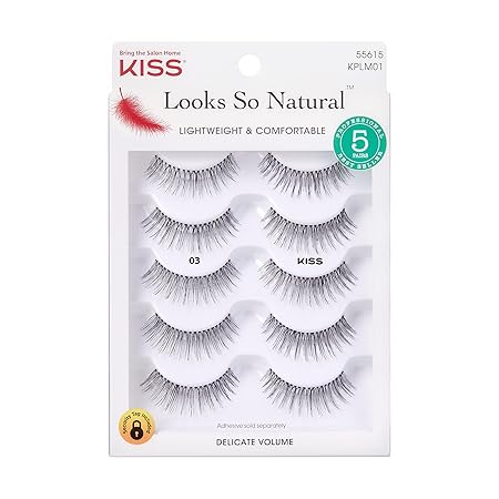 KISS Looks So Natural False Eyelashes Multipack #03, Lightweight & Comfortable, Delicate Volume, Natural-Looking