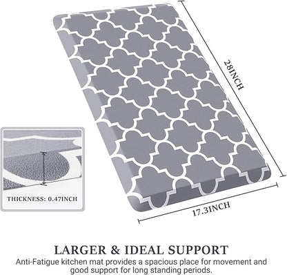 WISELIFE Kitchen Mat and Rugs Cushioned Anti-Fatigue,17.3"x 28",Non Slip Waterproof,Ergonomic Comfort Mat for Kitchen