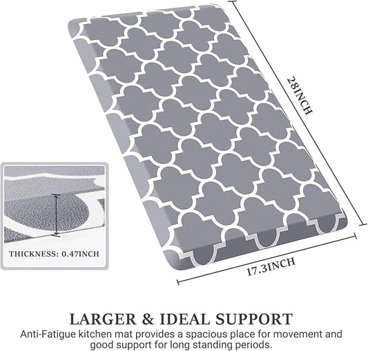 WISELIFE Kitchen Mat and Rugs Cushioned Anti-Fatigue,17.3"x 28",Non Slip Waterproof,Ergonomic Comfort Mat for Kitchen