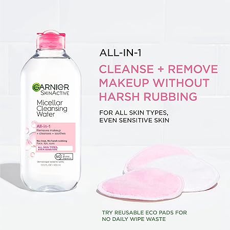 Garnier Micellar Cleansing Water, All-in-1 Makeup Remover and Facial Cleanser