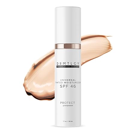 DRMTLGY Anti-Aging Tinted Moisturizer SPF 46 – Sheer Face Sunscreen & Lightweight Makeup