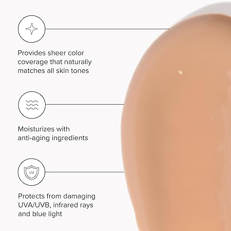 DRMTLGY Anti-Aging Tinted Moisturizer SPF 46 – Sheer Face Sunscreen & Lightweight Makeup