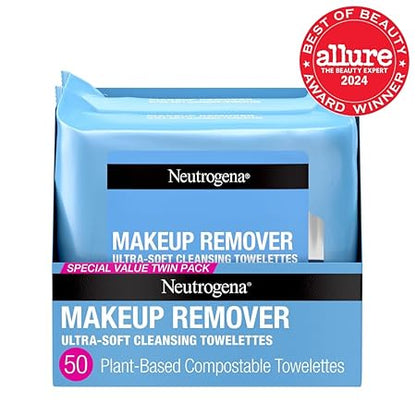 Neutrogena Makeup Remover Wipes, Daily Facial Cleanser Towelettes