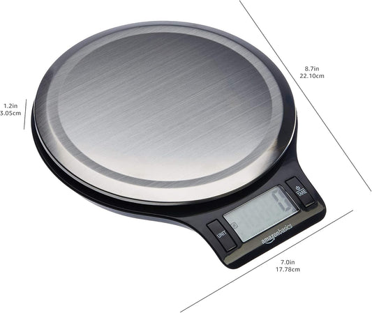 Amazon Basics Digital Kitchen Scale with LCD Display, Batteries Included